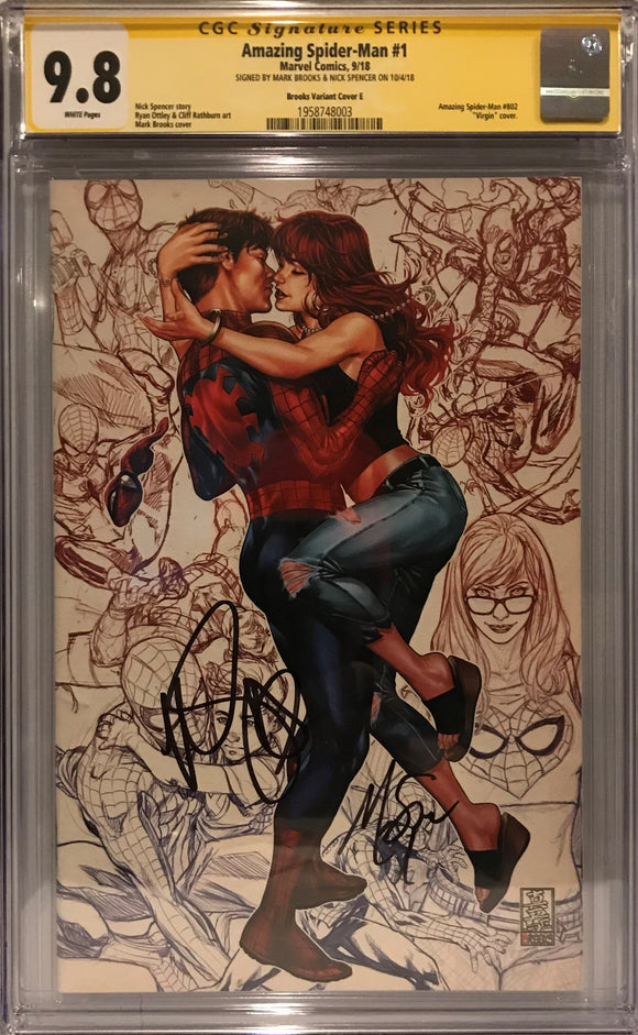 amazing spider-man #1 (signed by mark brooks & nick spencer)